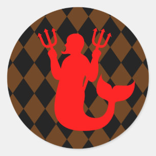 Zwart-bruine diamanten ronde sticker