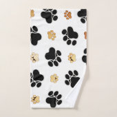 Zwart-bruine hondenpootjes bad handdoek (Handdoek)