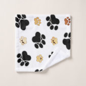 Zwart-bruine hondenpootjes bad handdoek (Wasdoekje)