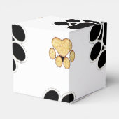 Zwart-bruine hondenpootjes bedankdoosjes (Achterkant)