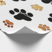Zwart-bruine hondenpootjes cadeaupapier (Hoek)