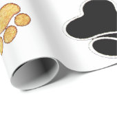 Zwart-bruine hondenpootjes cadeaupapier (Rol Hoek)