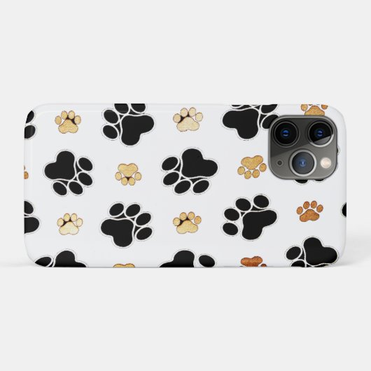 Zwart-bruine hondenpootjes Case-Mate iPhone case (Achterkant (horizontaal))