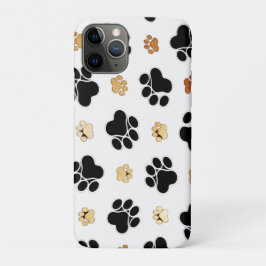 Zwart-bruine hondenpootjes Case-Mate iPhone case