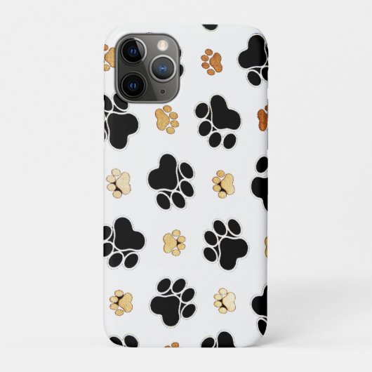 Zwart-bruine hondenpootjes Case-Mate iPhone case (Achterkant)