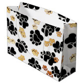 Zwart-bruine hondenpootjes groot cadeauzakje (Achterkant Gekanteld)