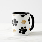 Zwart-bruine hondenpootjes mok (Voorkant rechts)