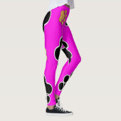 Zwart-bruine hondenpootjes roze leggings (Rechts)