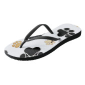 Zwart-bruine hondenpootjes teenslippers (Schuin)