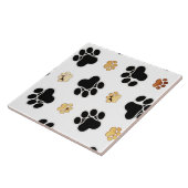 Zwart-bruine hondenpootjes tegeltje (Zijkant)