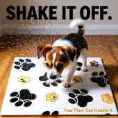 Zwart-bruine hondenpootjes tegeltje