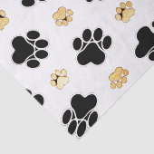 Zwart-bruine hondenpootjes tissuepapier (Detail)