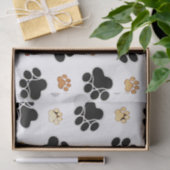 Zwart-bruine hondenpootjes tissuepapier (Geschenk)