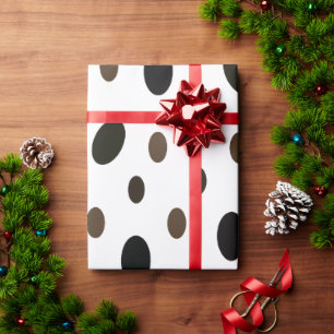 Zwart Bruine Stippen Cadeaupapier