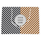 Zwart & bruine streep met logo groot cadeauzakje (Voorkant)