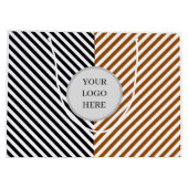 Zwart & bruine streep met logo groot cadeauzakje (Achterkant)