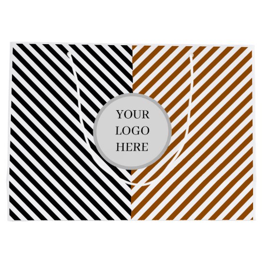 Zwart & bruine streep met logo groot cadeauzakje (Achterkant)