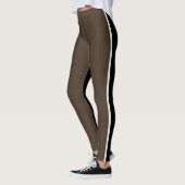 Zwart + bruine vrouwen Ultra-Stretch zijband Leggings (Links)