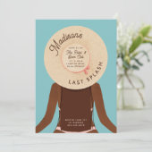 Zwart Brunette Bachelorette Weekend Zwembad Party Kaart (Staand voorkant)