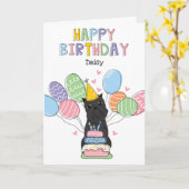 Zwart Brussels Griffon Cropped Ears Verjaardag Kaa Kaart (Gele Bloem)