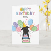 Zwart Brussels Griffon Dog Verjaardag Kaart (Gele Bloem)