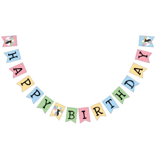 Zwart Brussels Griffon Hond Verjaardag Vlaggetjes (Alle)