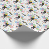 Zwart Brussels Griffon Hond Verjaardagsfeestje Cadeaupapier (Hoek)