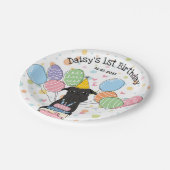 Zwart Brussels Griffon Hond Verjaardagsfeestje Papieren Bordje (Gekanteld)