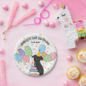 Zwart Brussels Griffon Hond Verjaardagsfeestje Papieren Bordje (Feest)