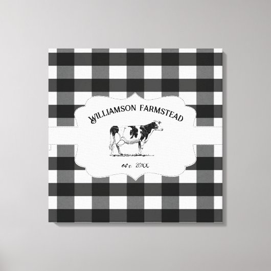 Zwart buffalo Boerderij Koe Canvas afdrukken (Voorkant)