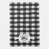 Zwart buffalo Boerderij Pig Kitchen Towel Theedoek (Verticaal)