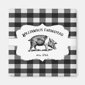 Zwart buffalo Boerderij Pig Magnet (Voorkant)