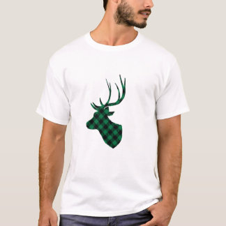 Zwart Buffalo Plaid Herten T-shirt