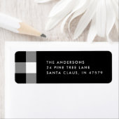 Zwart buffalo speldenvakantieadres etiket (Insitu)