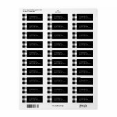 Zwart buffalo speldenvakantieadres etiket (Full Sheet)