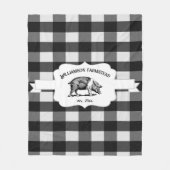 Zwart buffel Boerderij Varkenspand Fleece Deken (Voorkant)