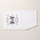 Zwart Buffel Check en boerderij Pijl Monogram Bad Handdoek (Handdoek)