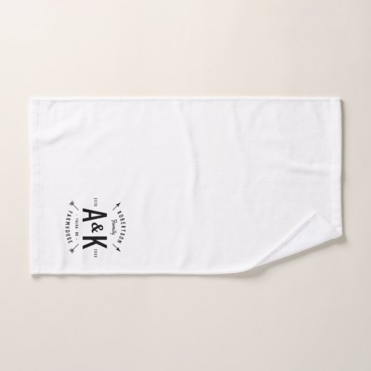 Zwart Buffel Check en boerderij Pijl Monogram Bad Handdoek (Handdoek)