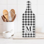 Zwart Buffel geruite Monogrammed Paddle Glass Snijplank