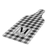 Zwart Buffel geruite Monogrammed Paddle Glass Snijplank (Hoek)