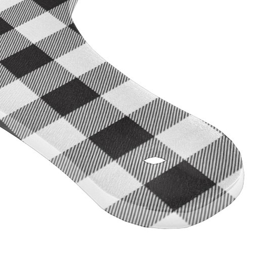 Zwart Buffel geruite Monogrammed Paddle Glass Snijplank (Hoek)