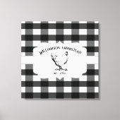 Zwart Buffel Plaid Boerderij Kip Canvas Print (Voorkant)
