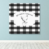 Zwart Buffel Plaid Boerderij Kip Canvas Print (Insitu (Houten vloer))