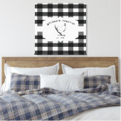 Zwart Buffel Plaid Boerderij Kip Canvas Print (Insitu (Slaapkamer))