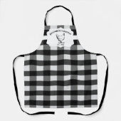 Zwart Buffel Plaid Boerderij Kip Schort (Voorkant)