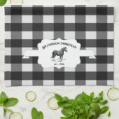 Zwart Buffel Plaid Boerderij Paard Keukenhanddoek (Gevouwen)