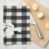 Zwart Buffel Plaid Boerderij Paard Keukenhanddoek (Quarter Fold)