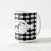 Zwart Buffel Plaid Boerderij Paard Koffie Mok (Voorkant rechts)