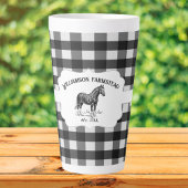 Zwart Buffel Plaid Boerderij Paard Latte Mok