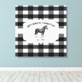 Zwart Buffel Plaid Boerderij Paardendoek Print (Insitu (Houten vloer))